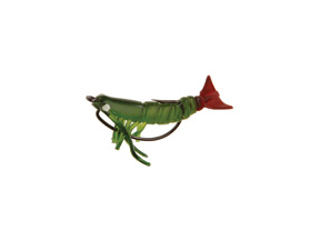 DOA Shrimp 323 Moss Green/Red Tail